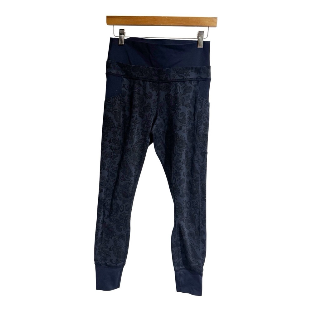 Lululemon En Route Crop Blue Paisley Print Jogger Full-on Luon Legging Sz 6